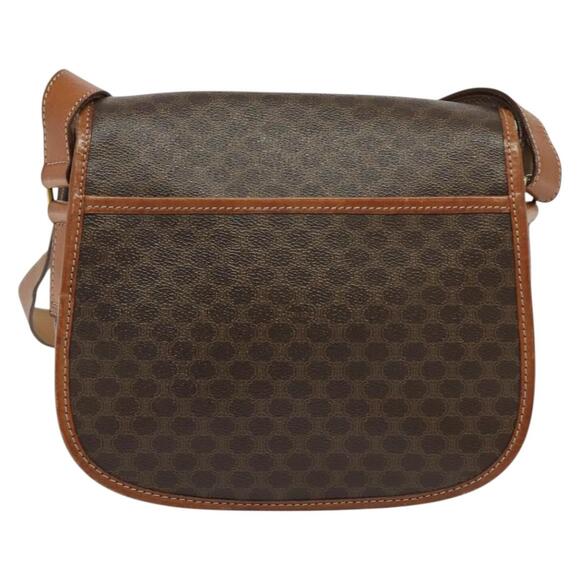 CELINE Macadam Canvas Shoulder Bag Pvc Leather Brown Gold - Picture 3 of 12